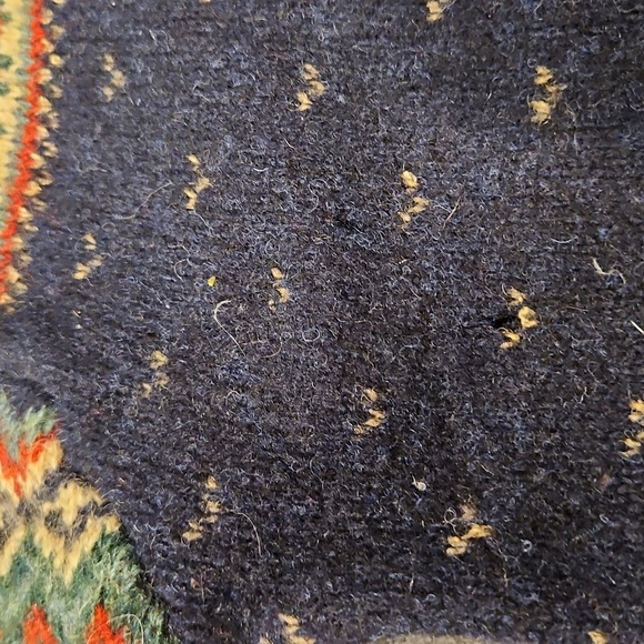 Lambs Wool Polo by Ralph Lauren Vintage Crew Neck Nordic Sweater L Distressed - Picture 9 of 10